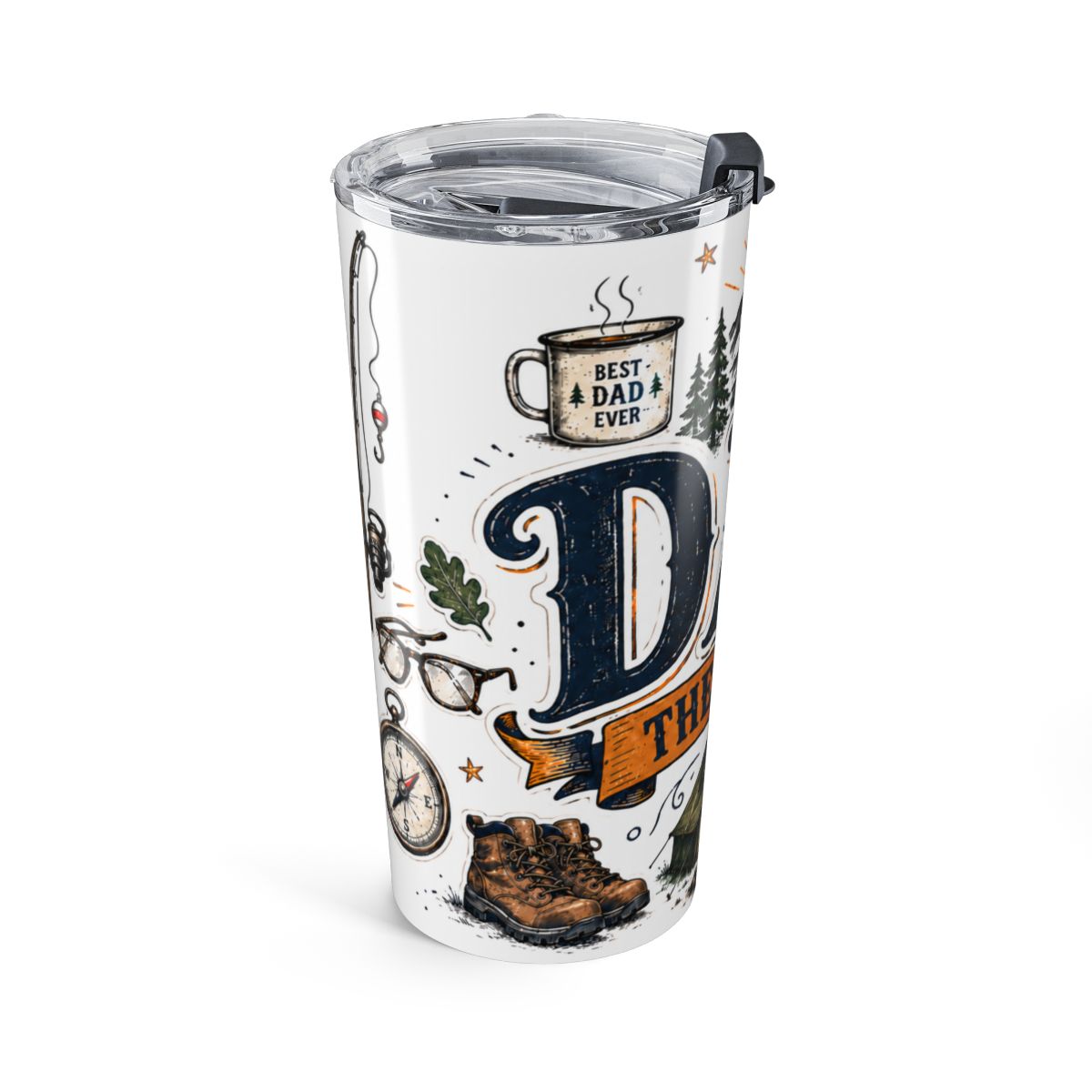 Dad The Legend 20oz Tumbler | Father's Day Gift for Dad | Insulated Stainless Steel Travel Cup — left