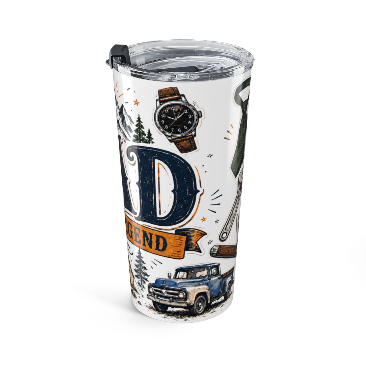 Dad The Legend 20oz Tumbler | Father's Day Gift for Dad | Insulated Stainless Steel Travel Cup — right