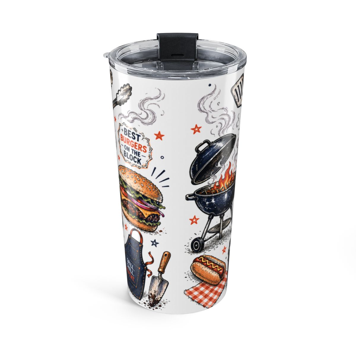 Grill Master 20oz Tumbler | Father's Day Gift for Dad | Insulated Stainless Steel Travel Cup — back
