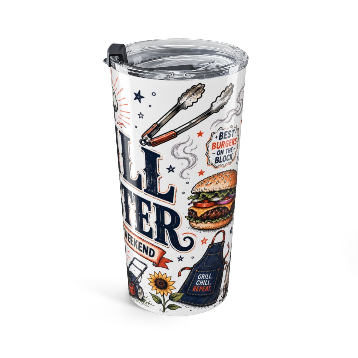 Grill Master 20oz Tumbler | Father's Day Gift for Dad | Insulated Stainless Steel Travel Cup — right