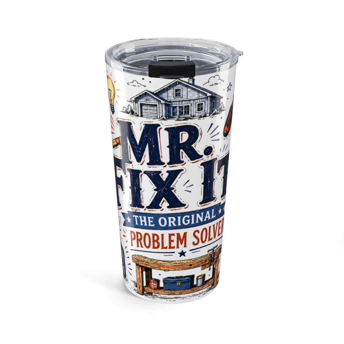 Mr Fix It Tumbler | Insulated Stainless Steel Travel Cup, Dad Gift — front