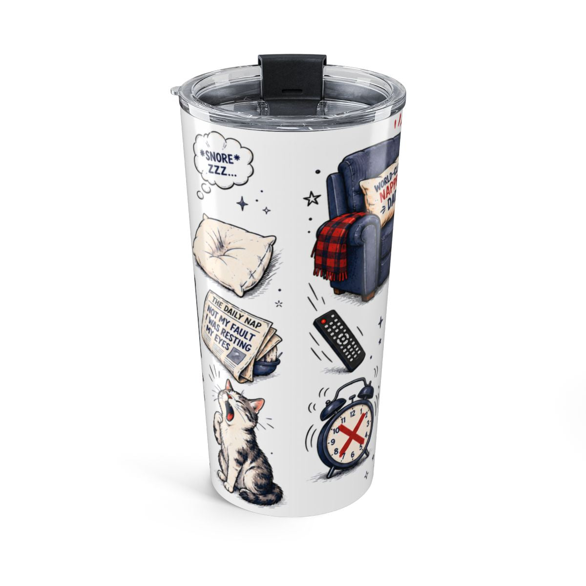Nap Champion 20oz Tumbler | Father's Day Gift for Dad | Insulated Stainless Steel Travel Cup — back