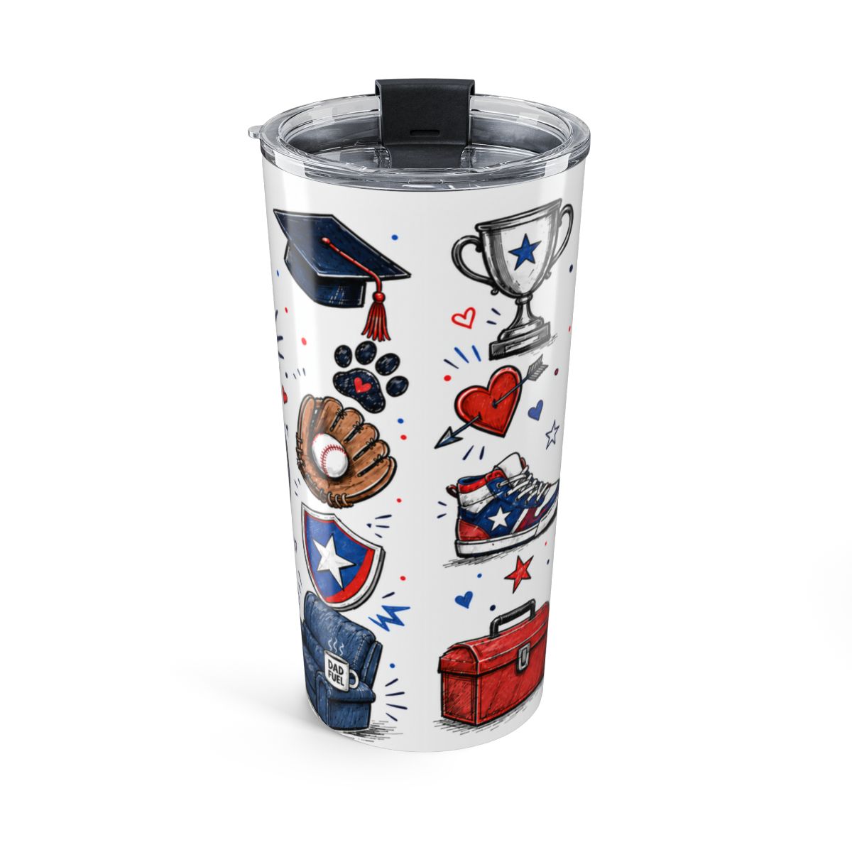 Super Dad My Hero Tumbler | Insulated Stainless Steel Travel Cup — back