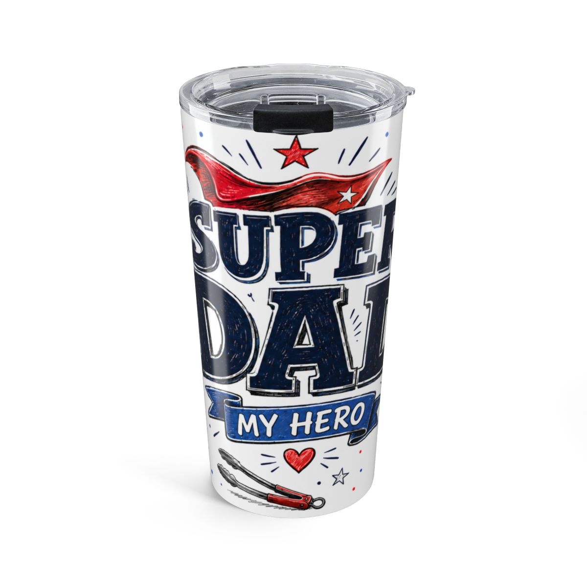 Super Dad My Hero Tumbler | Insulated Stainless Steel Travel Cup — front