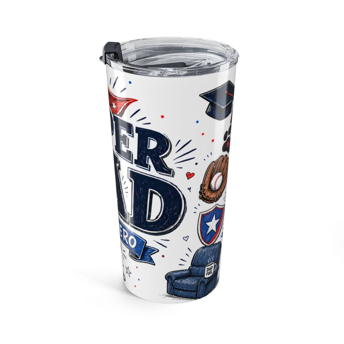 Super Dad My Hero Tumbler | Insulated Stainless Steel Travel Cup — right