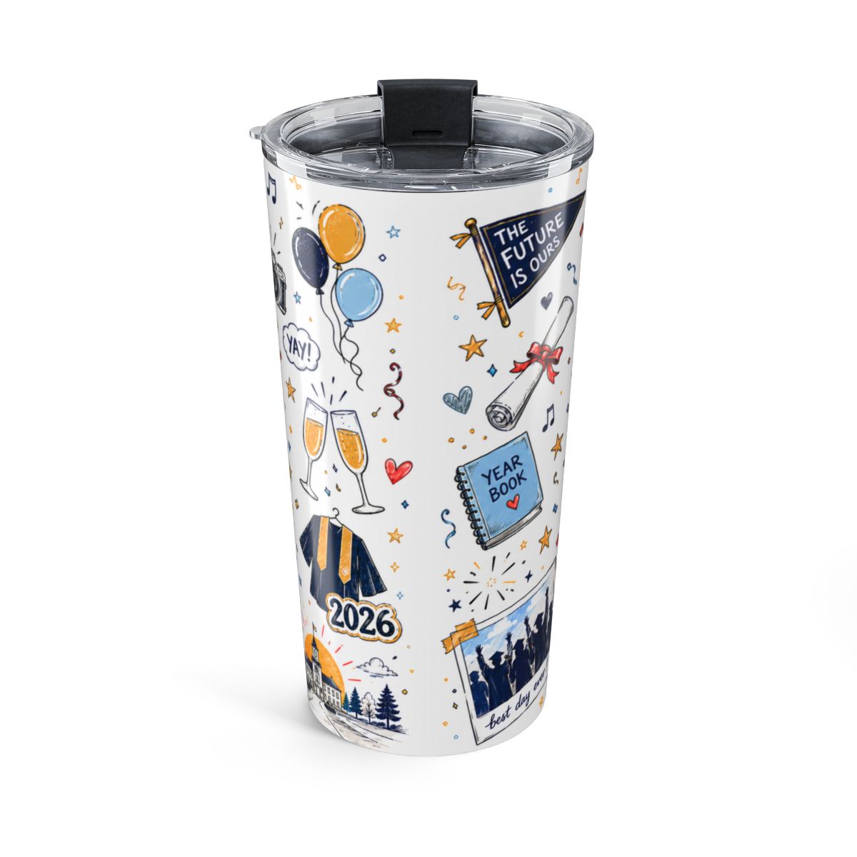 Class of 2026 Graduation Tumbler | Insulated Stainless Steel Travel Cup — back