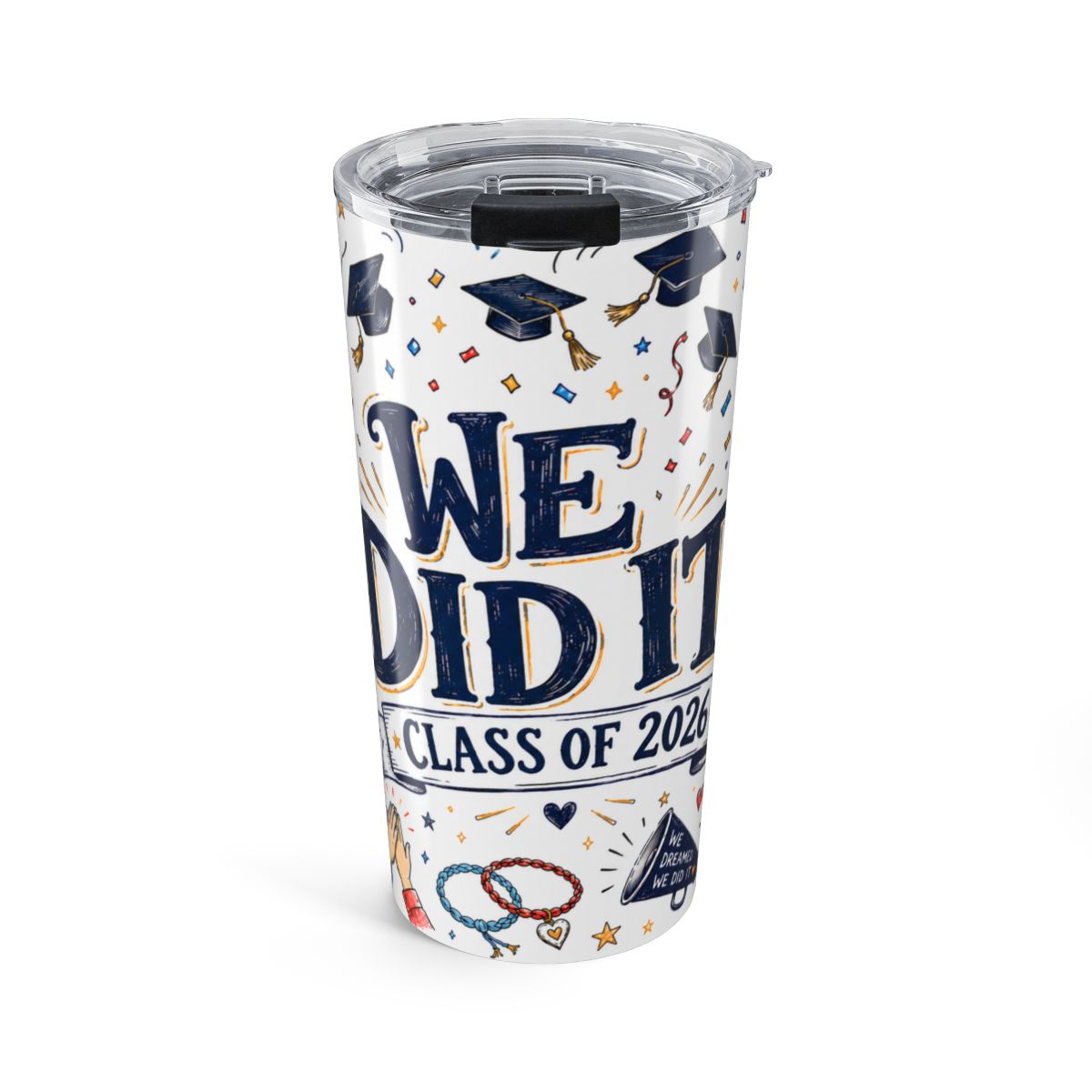 Class of 2026 Graduation Tumbler | Insulated Stainless Steel Travel Cup — front