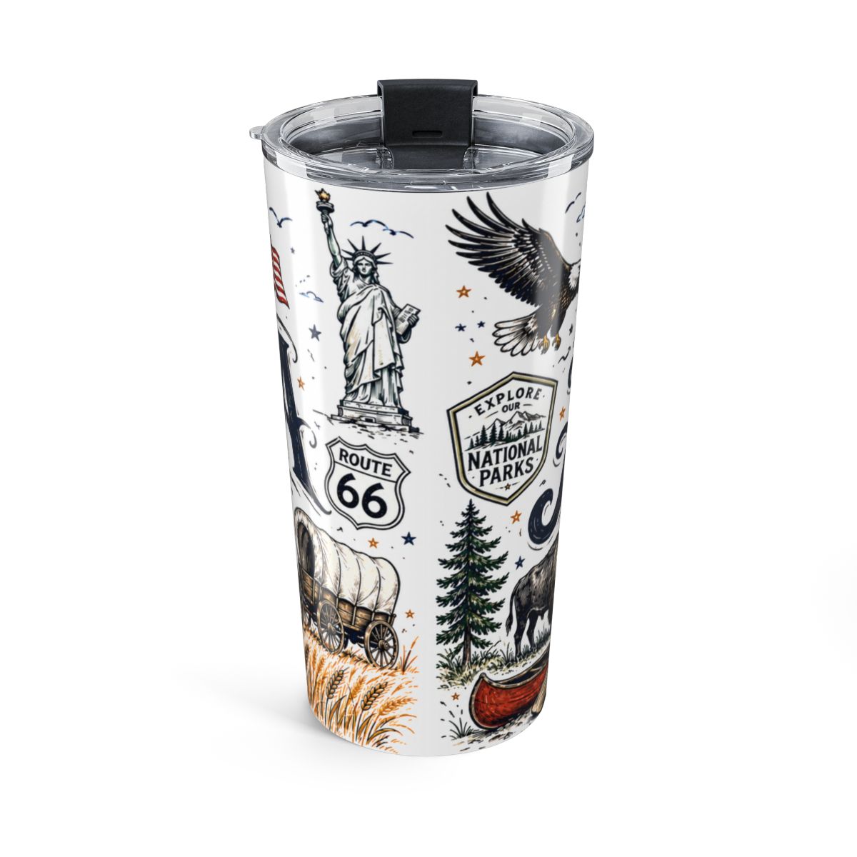 America the Tumbler | Patriotic Stainless Steel Travel Cup — back