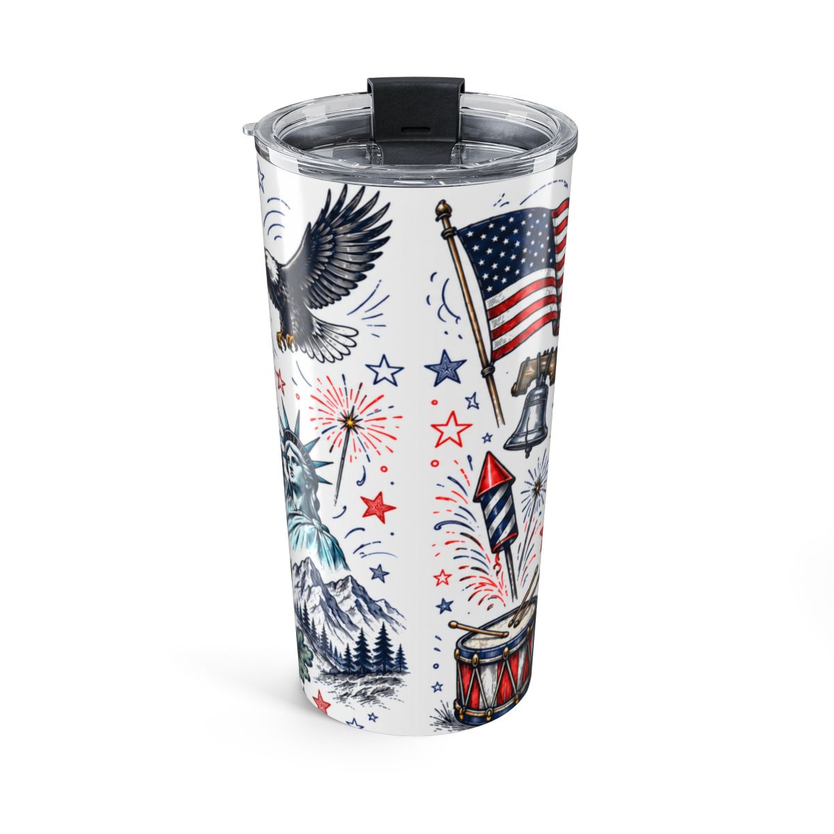 Land of the Free Tumbler | Home of the Brave Patriotic Stainless Steel Cup — back