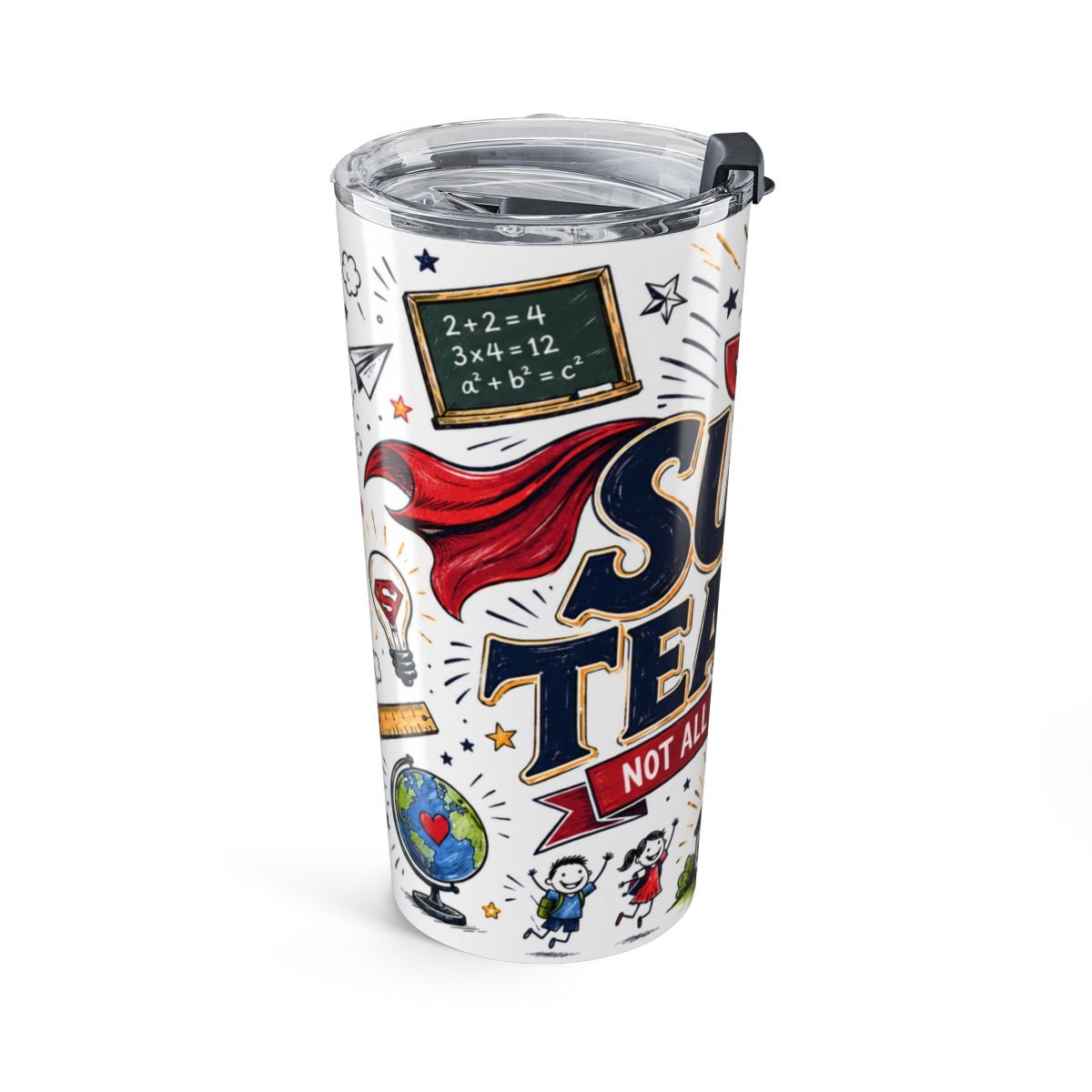 Super Teacher Tumbler | Insulated Stainless Steel Travel Cup — left