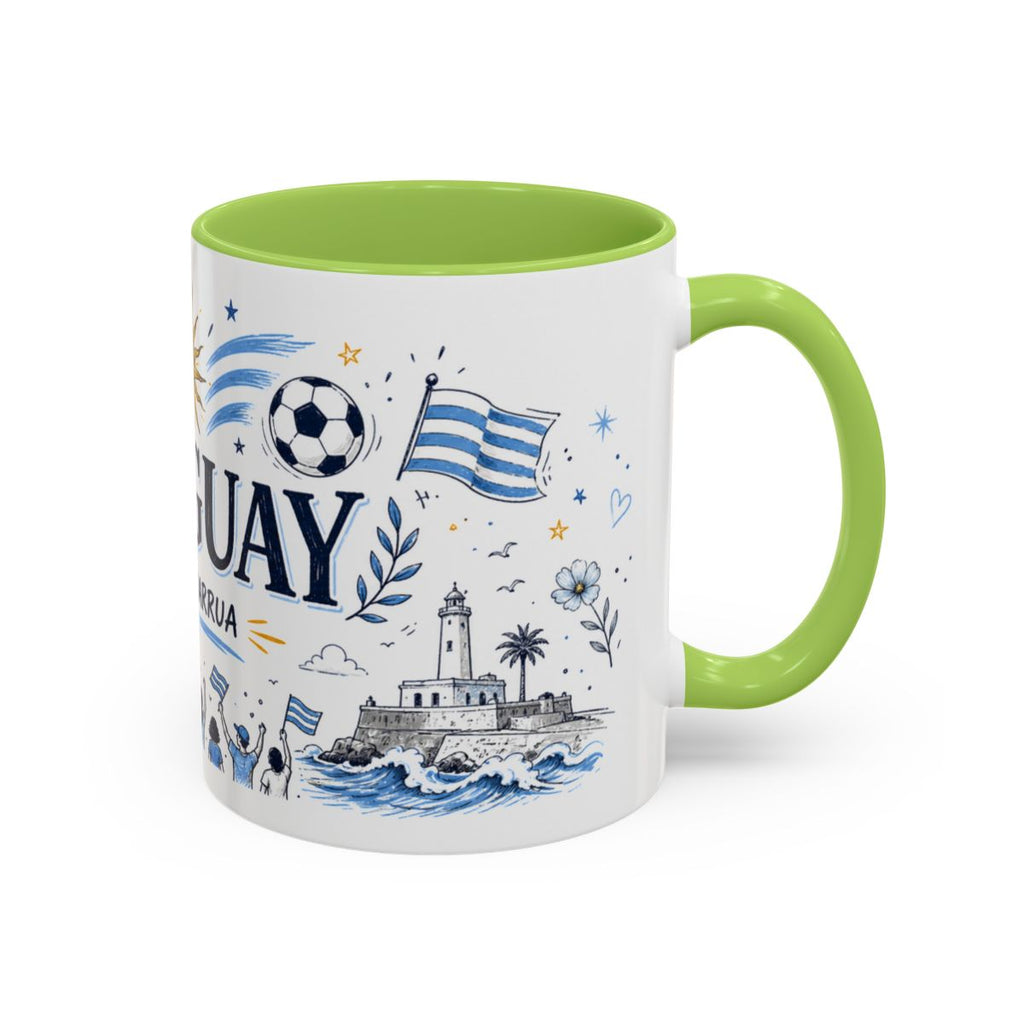 Uruguay Soccer Coffee Mug | World Cup Fan Gift | Accent Color Ceramic 11oz 15oz Match Day Cup