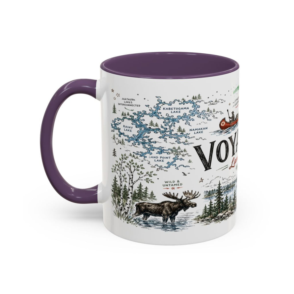 Voyageurs National Park Coffee Mug | Minnesota Lake Wilderness Canoe Gift | Accent Color Ceramic 11oz 15oz