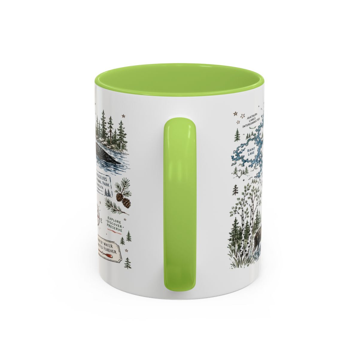 Voyageurs National Park Coffee Mug | Minnesota Lake Wilderness Canoe Gift | Accent Color Ceramic 11oz 15oz