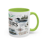 Voyageurs National Park Coffee Mug | Minnesota Lake Wilderness Canoe Gift | Accent Color Ceramic 11oz 15oz