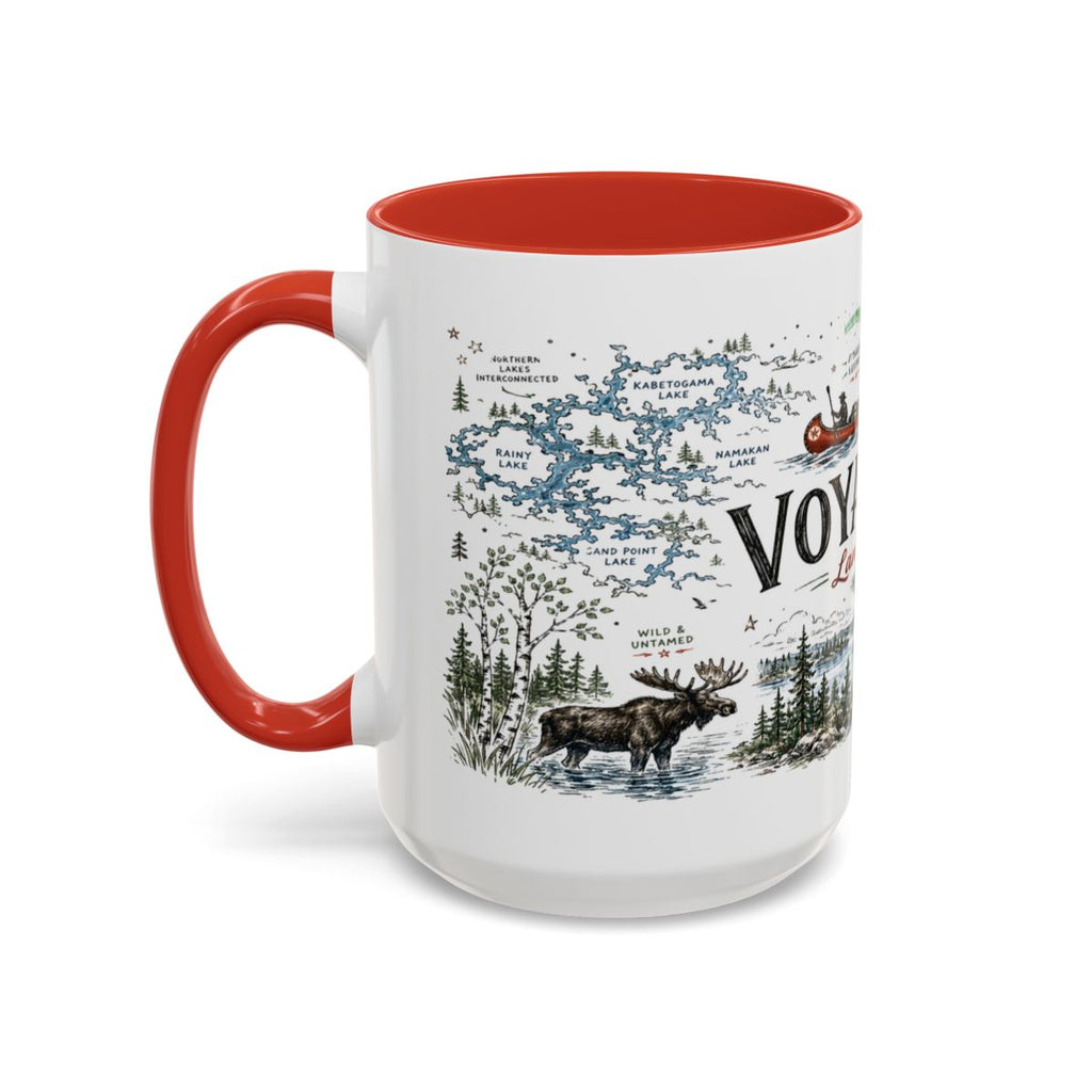 Voyageurs National Park Coffee Mug | Minnesota Lake Wilderness Canoe Gift | Accent Color Ceramic 11oz 15oz