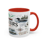 Voyageurs National Park Coffee Mug | Minnesota Lake Wilderness Canoe Gift | Accent Color Ceramic 11oz 15oz