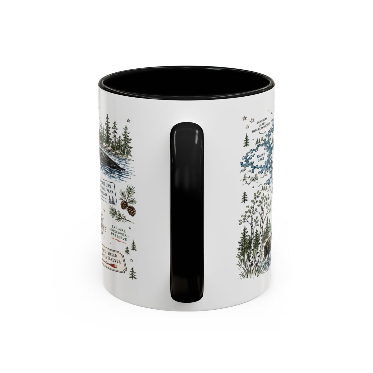 Voyageurs National Park Coffee Mug | Minnesota Lake Wilderness Canoe Gift | Accent Color Ceramic 11oz 15oz