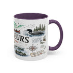 Voyageurs National Park Coffee Mug | Minnesota Lake Wilderness Canoe Gift | Accent Color Ceramic 11oz 15oz