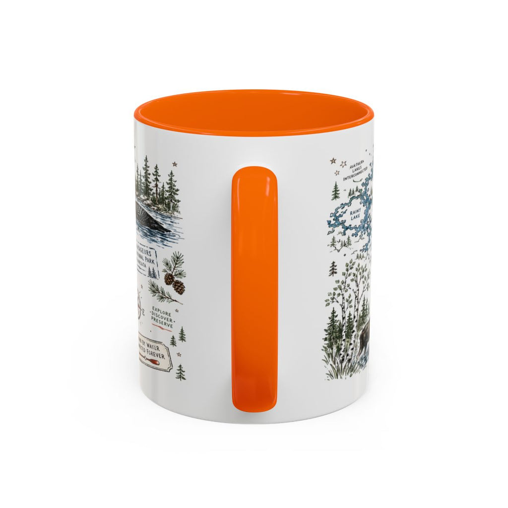 Voyageurs National Park Coffee Mug | Minnesota Lake Wilderness Canoe Gift | Accent Color Ceramic 11oz 15oz