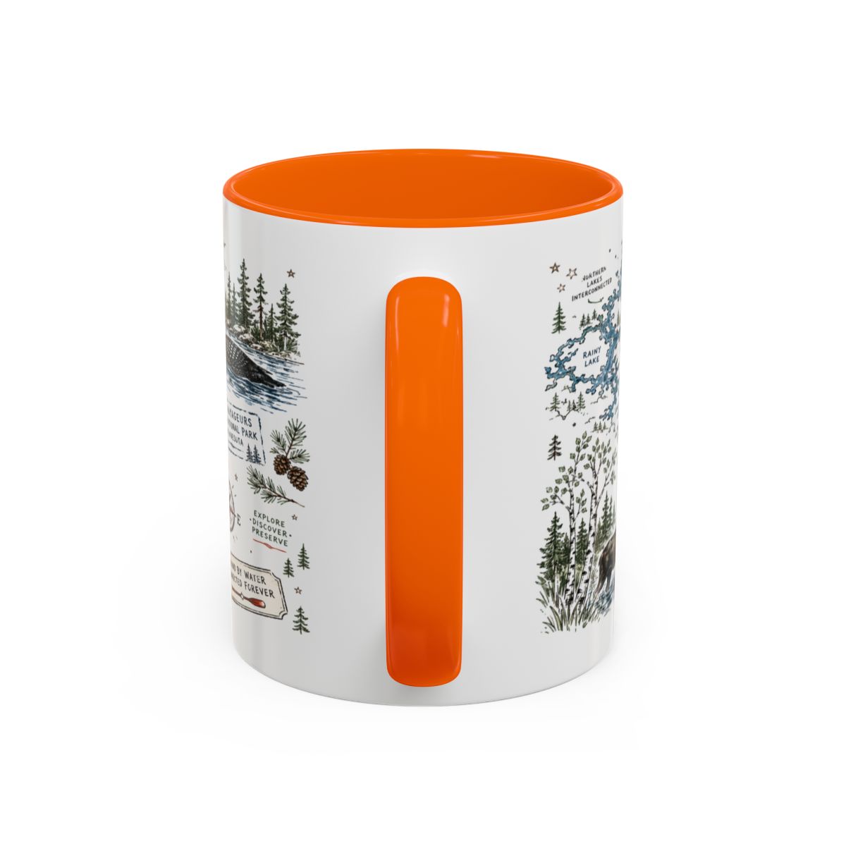Voyageurs National Park Coffee Mug | Minnesota Lake Wilderness Canoe Gift | Accent Color Ceramic 11oz 15oz