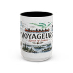 Voyageurs National Park Coffee Mug | Minnesota Lake Wilderness Canoe Gift | Accent Color Ceramic 11oz 15oz