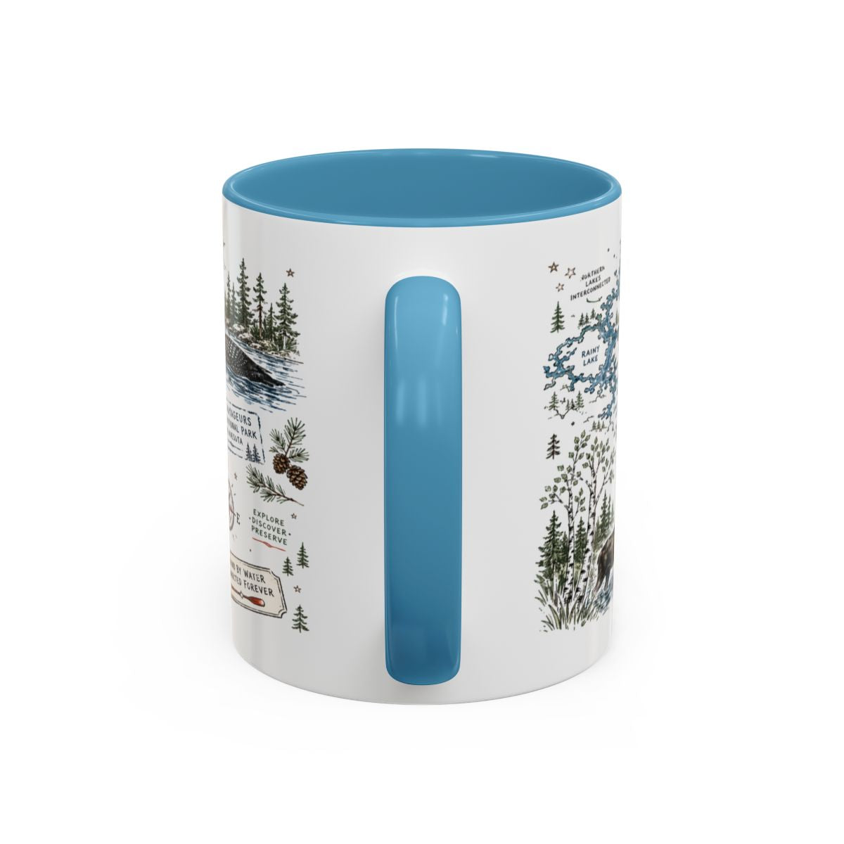 Voyageurs National Park Coffee Mug | Minnesota Lake Wilderness Canoe Gift | Accent Color Ceramic 11oz 15oz