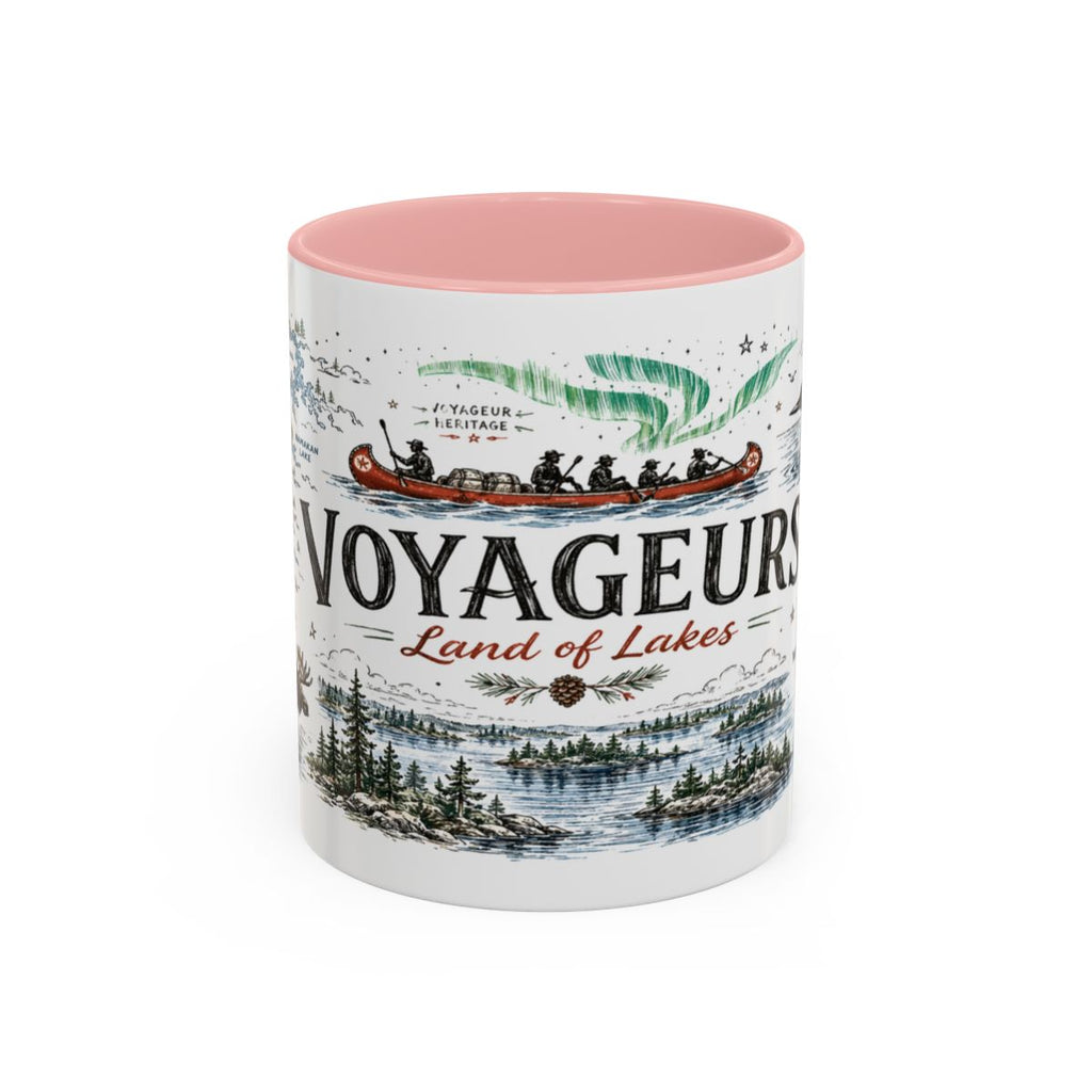 Voyageurs National Park Coffee Mug | Minnesota Lake Wilderness Canoe Gift | Accent Color Ceramic 11oz 15oz