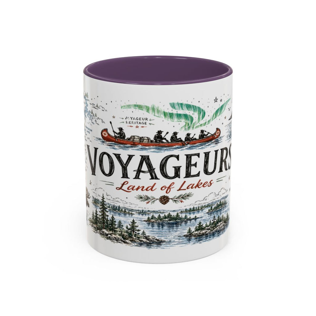 Voyageurs National Park Coffee Mug | Minnesota Lake Wilderness Canoe Gift | Accent Color Ceramic 11oz 15oz