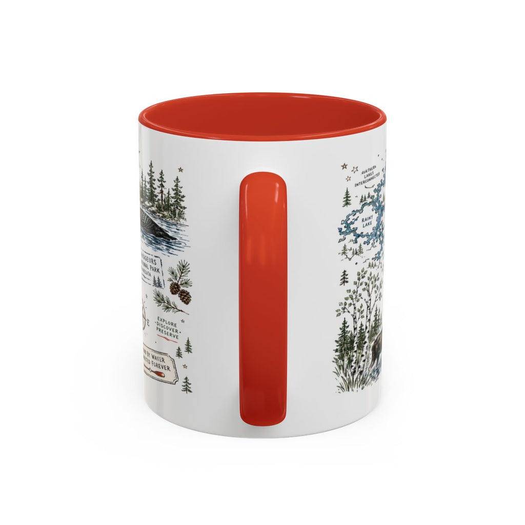 Voyageurs National Park Coffee Mug | Minnesota Lake Wilderness Canoe Gift | Accent Color Ceramic 11oz 15oz