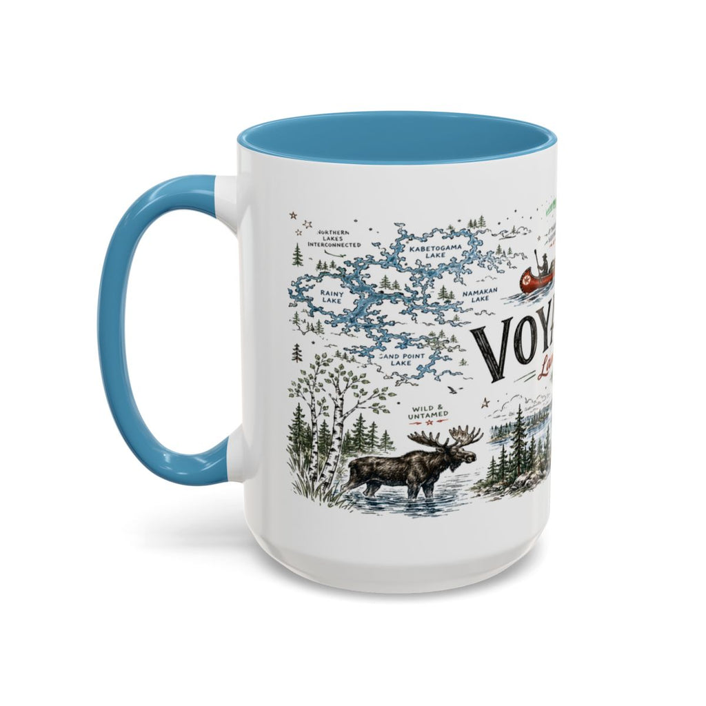 Voyageurs National Park Coffee Mug | Minnesota Lake Wilderness Canoe Gift | Accent Color Ceramic 11oz 15oz
