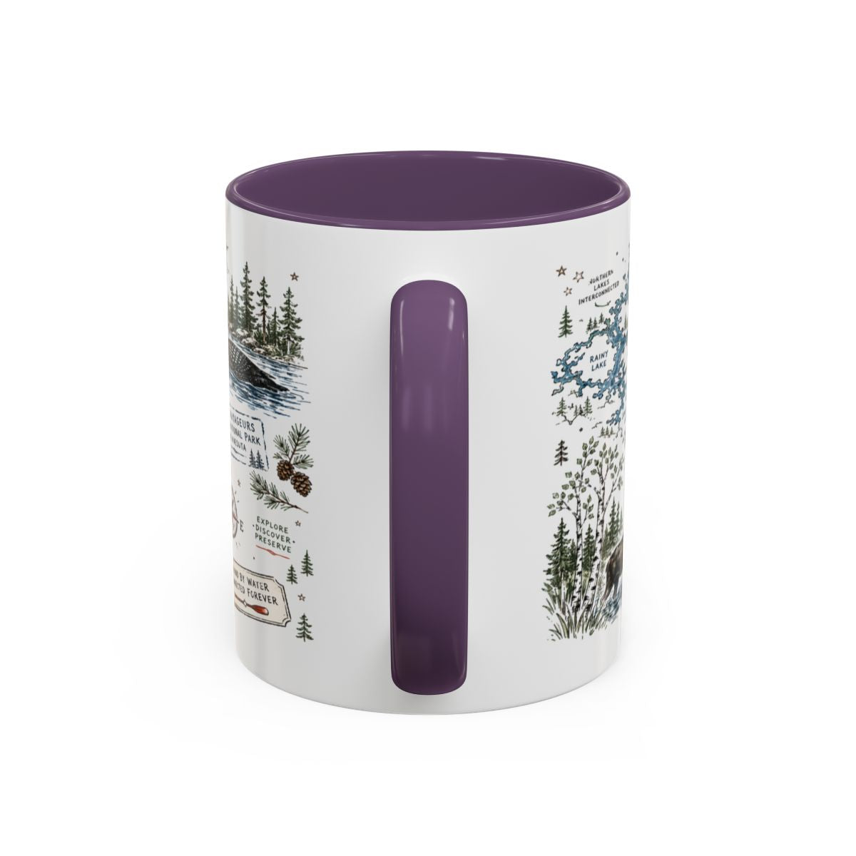 Voyageurs National Park Coffee Mug | Minnesota Lake Wilderness Canoe Gift | Accent Color Ceramic 11oz 15oz