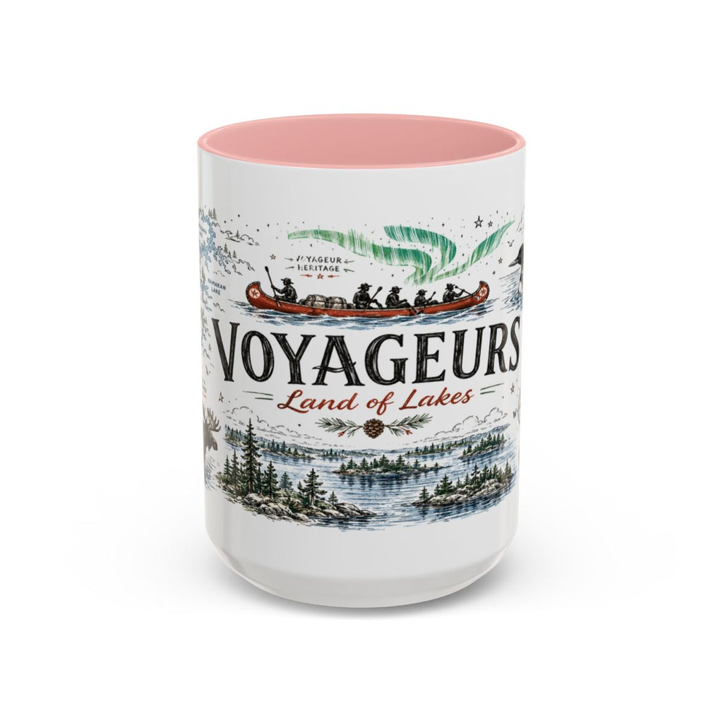 Voyageurs National Park Coffee Mug | Minnesota Lake Wilderness Canoe Gift | Accent Color Ceramic 11oz 15oz