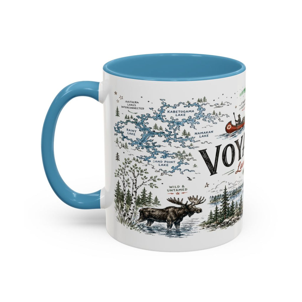 Voyageurs National Park Coffee Mug | Minnesota Lake Wilderness Canoe Gift | Accent Color Ceramic 11oz 15oz