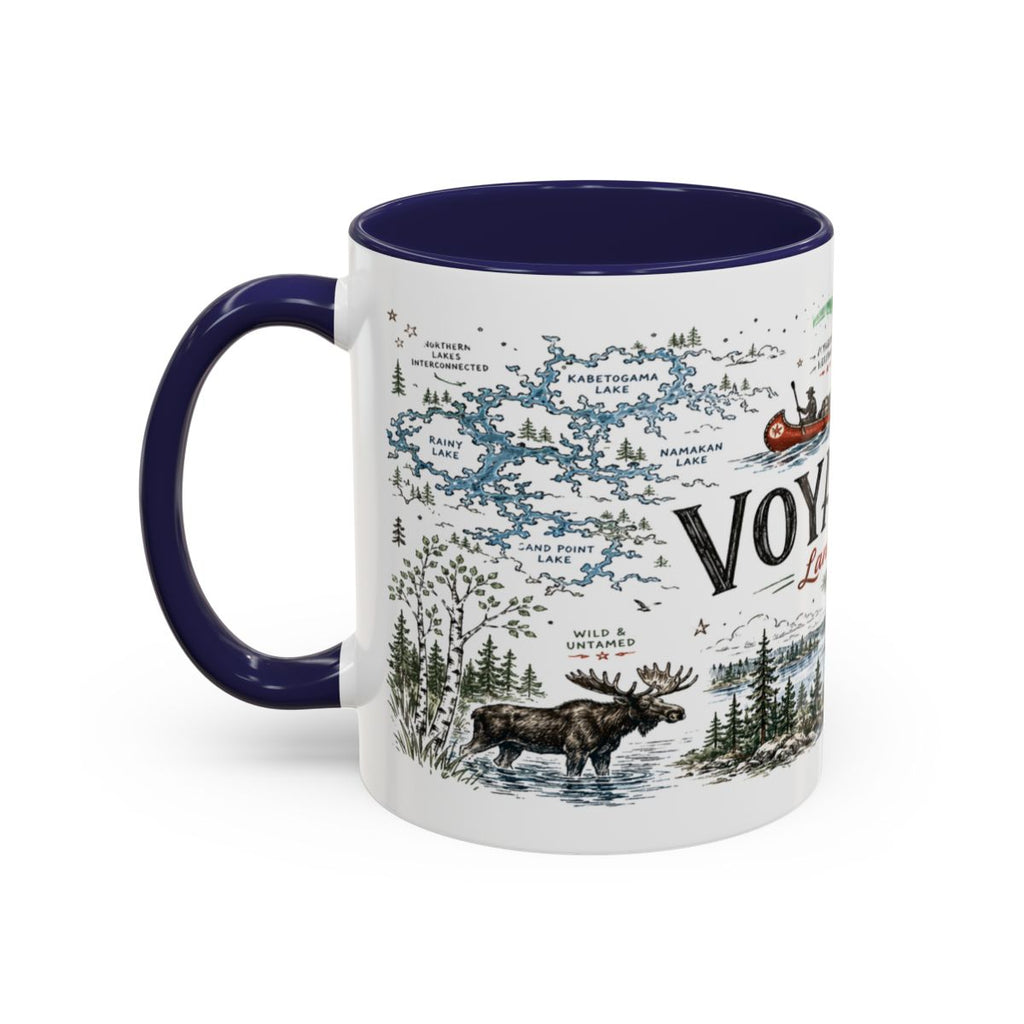 Voyageurs National Park Coffee Mug | Minnesota Lake Wilderness Canoe Gift | Accent Color Ceramic 11oz 15oz