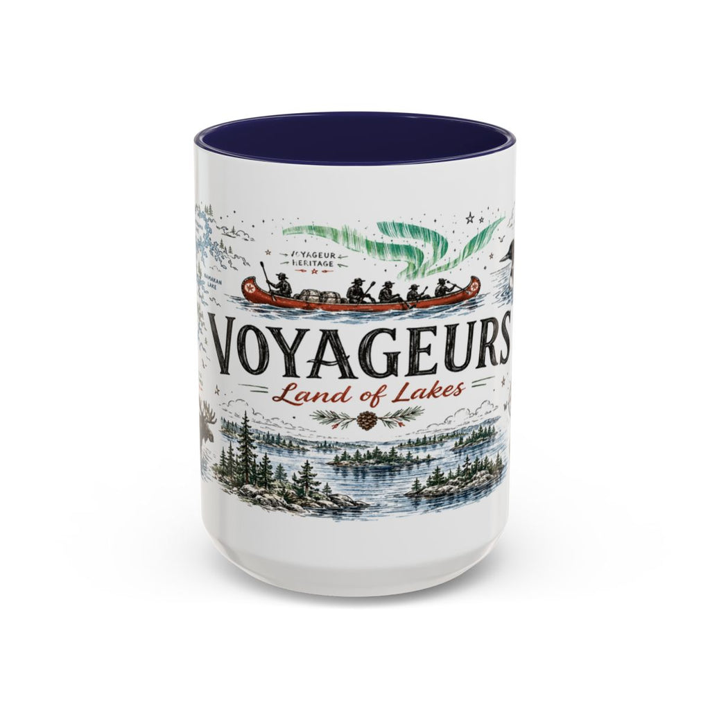 Voyageurs National Park Coffee Mug | Minnesota Lake Wilderness Canoe Gift | Accent Color Ceramic 11oz 15oz