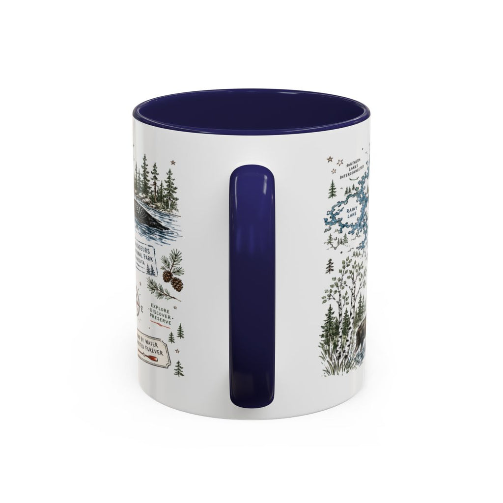 Voyageurs National Park Coffee Mug | Minnesota Lake Wilderness Canoe Gift | Accent Color Ceramic 11oz 15oz