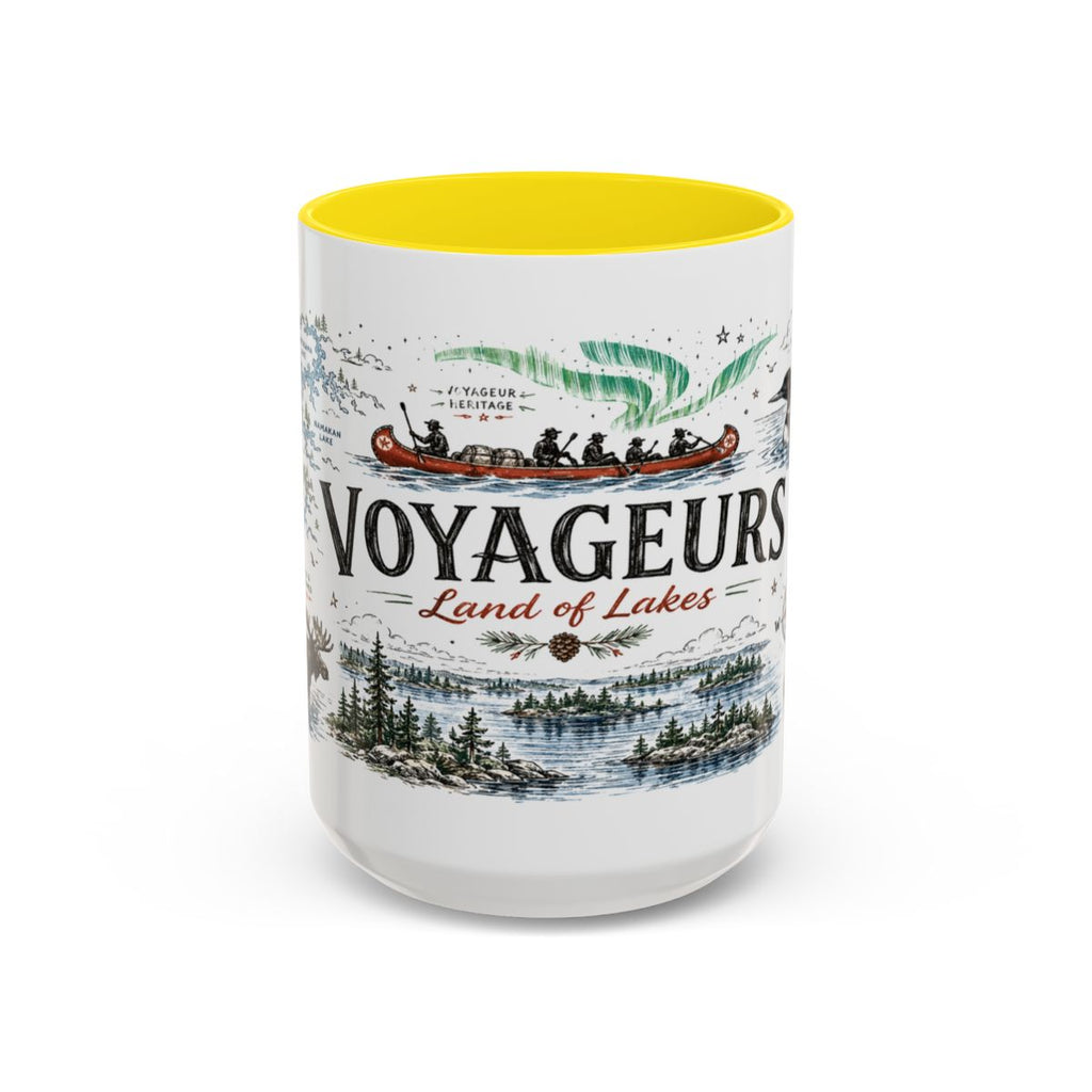 Voyageurs National Park Coffee Mug | Minnesota Lake Wilderness Canoe Gift | Accent Color Ceramic 11oz 15oz