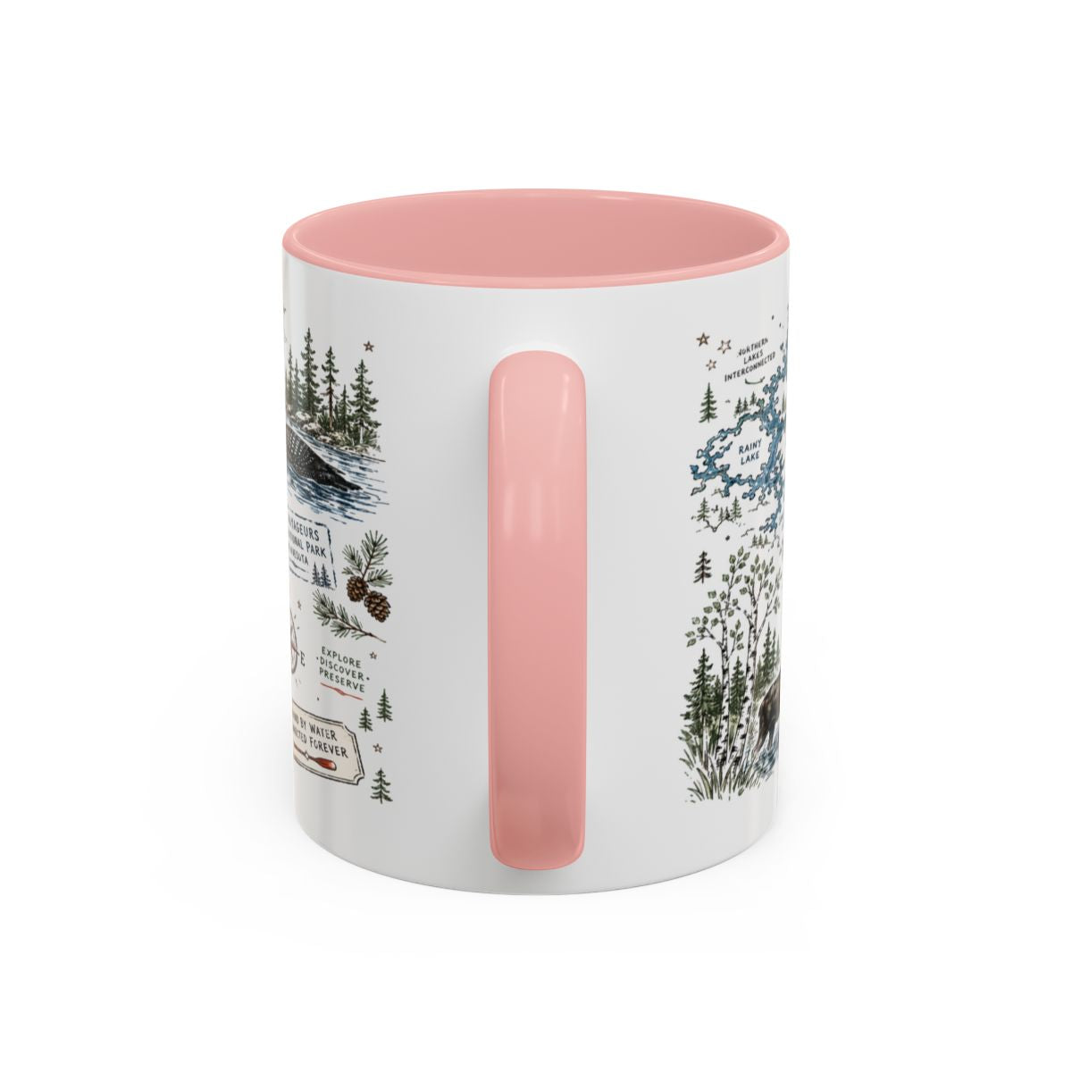 Voyageurs National Park Coffee Mug | Minnesota Lake Wilderness Canoe Gift | Accent Color Ceramic 11oz 15oz