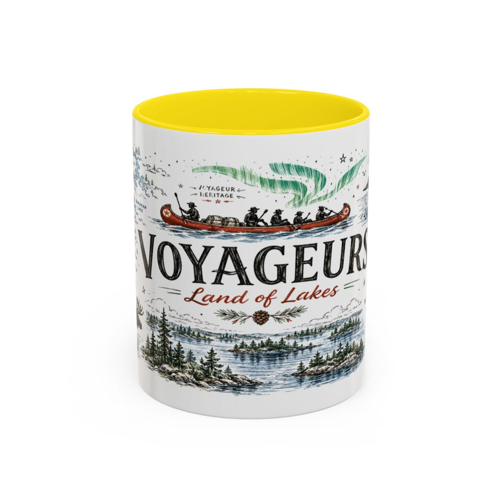 Voyageurs National Park Coffee Mug | Minnesota Lake Wilderness Canoe Gift | Accent Color Ceramic 11oz 15oz
