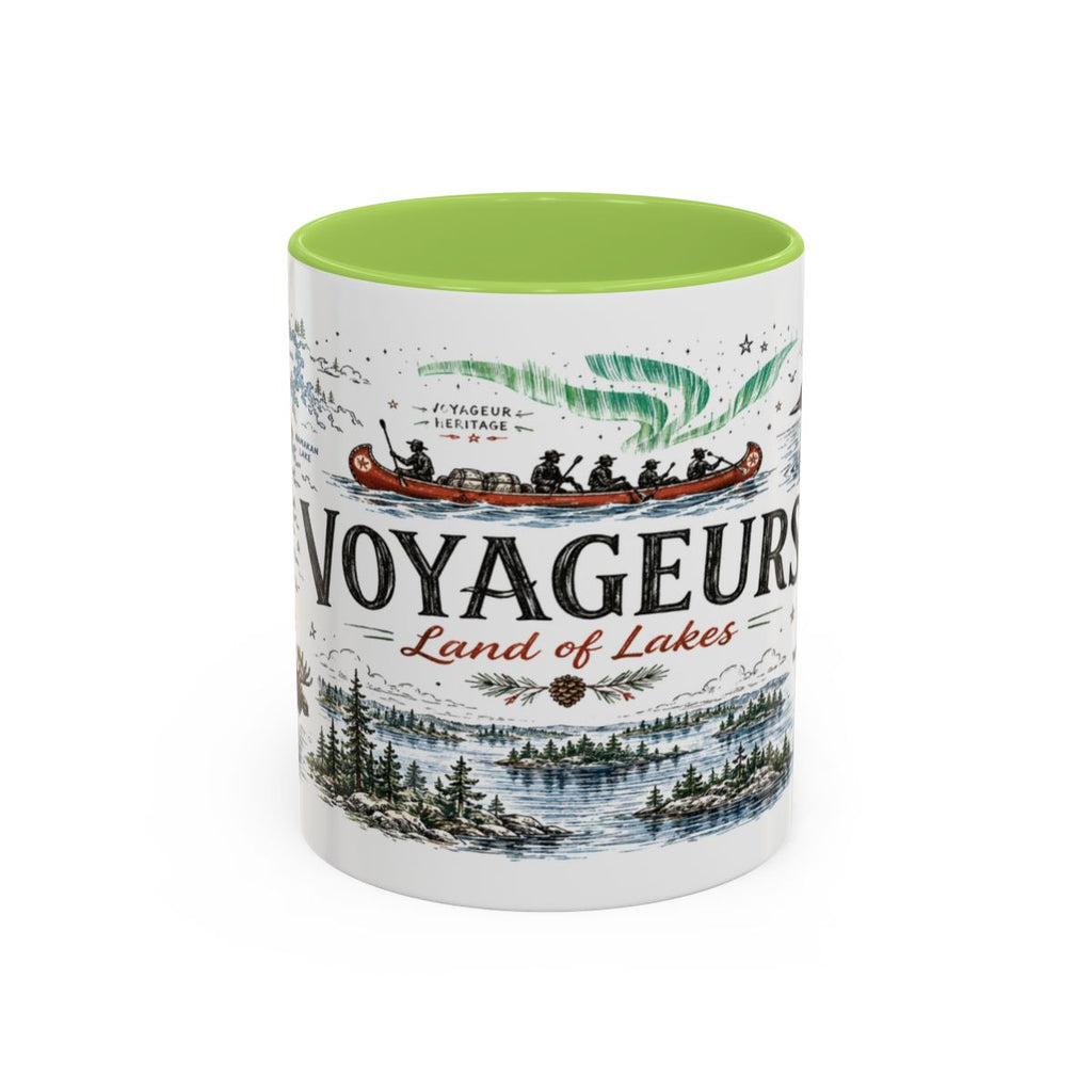 Voyageurs National Park Coffee Mug | Minnesota Lake Wilderness Canoe Gift | Accent Color Ceramic 11oz 15oz
