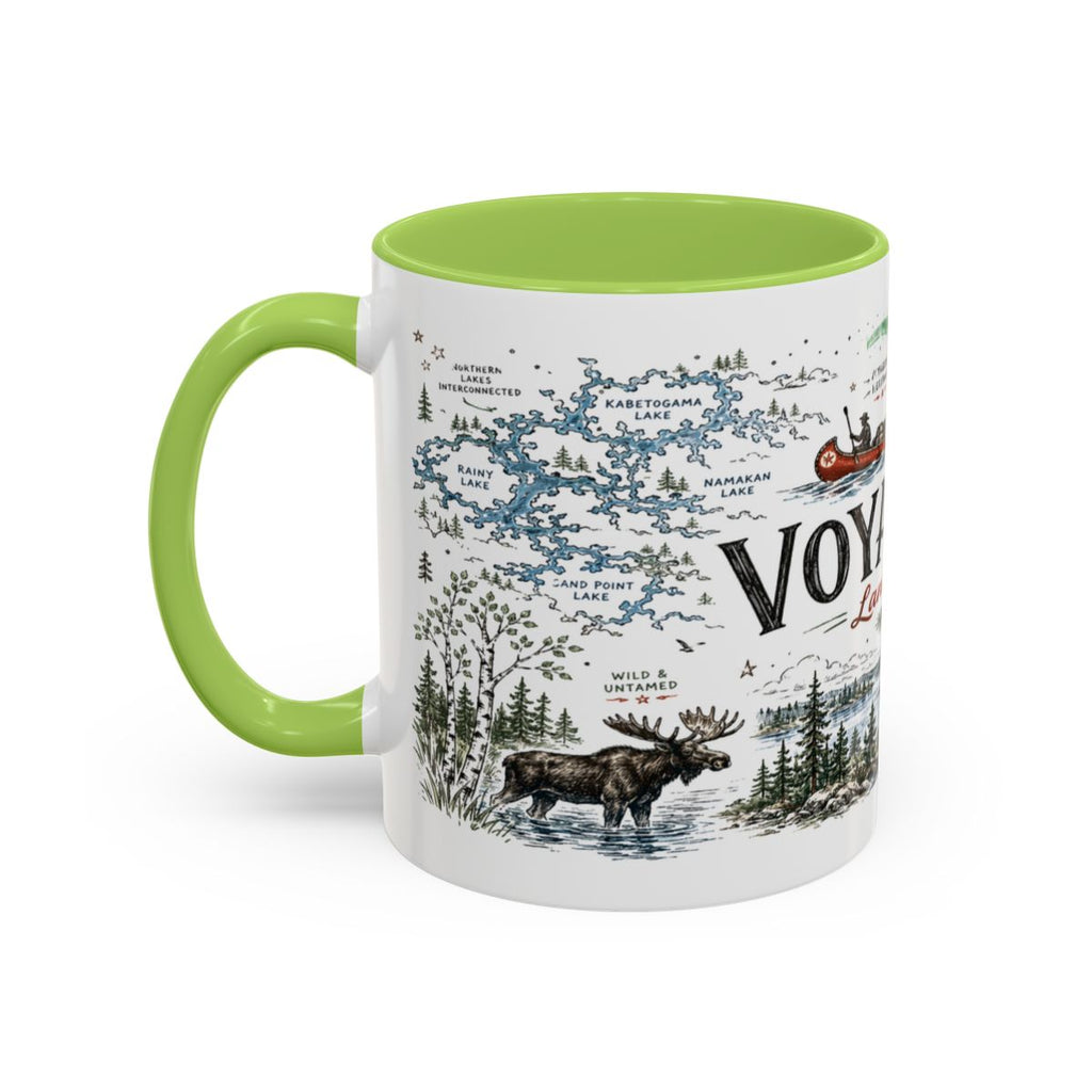 Voyageurs National Park Coffee Mug | Minnesota Lake Wilderness Canoe Gift | Accent Color Ceramic 11oz 15oz