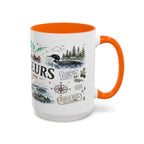 Voyageurs National Park Coffee Mug | Minnesota Lake Wilderness Canoe Gift | Accent Color Ceramic 11oz 15oz