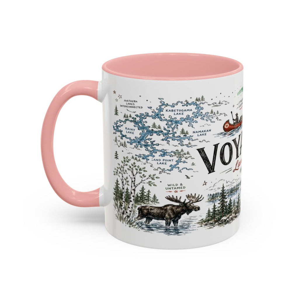 Voyageurs National Park Coffee Mug | Minnesota Lake Wilderness Canoe Gift | Accent Color Ceramic 11oz 15oz