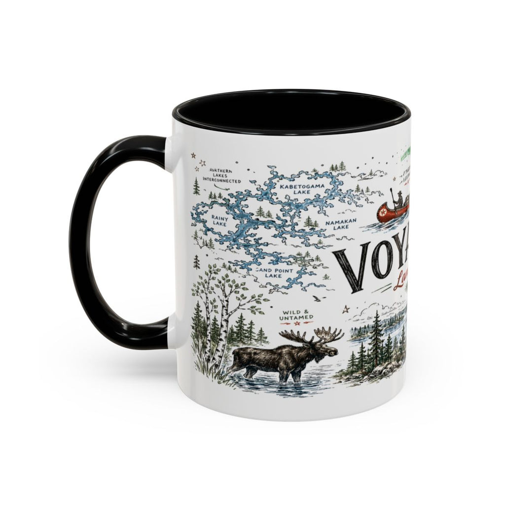 Voyageurs National Park Coffee Mug | Minnesota Lake Wilderness Canoe Gift | Accent Color Ceramic 11oz 15oz