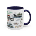 Voyageurs National Park Coffee Mug | Minnesota Lake Wilderness Canoe Gift | Accent Color Ceramic 11oz 15oz