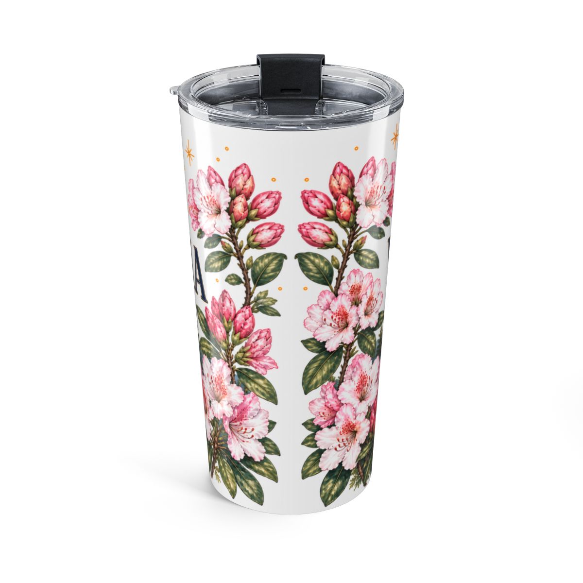 West Virginia State Flower Tumbler | Rhododendron Botanical Travel Cup | 20oz Stainless Steel Gift — back