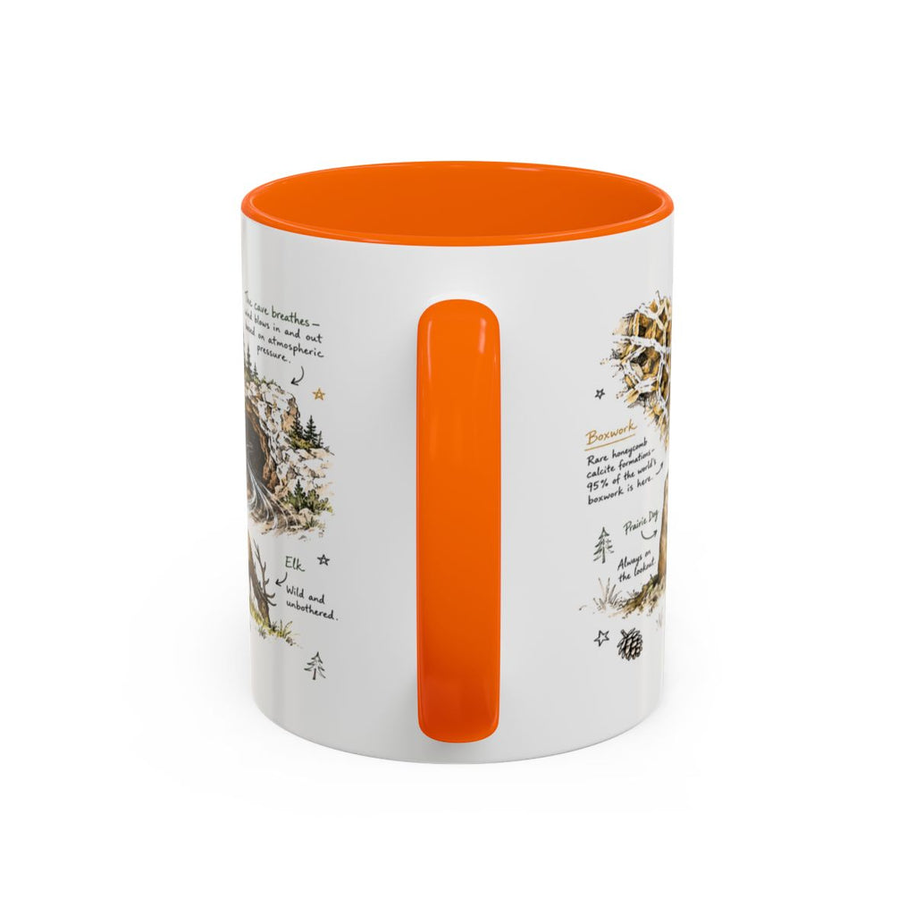 Wind Cave National Park Coffee Mug | South Dakota Cave Bison Prairie Gift | Accent Color Ceramic 11oz 15oz