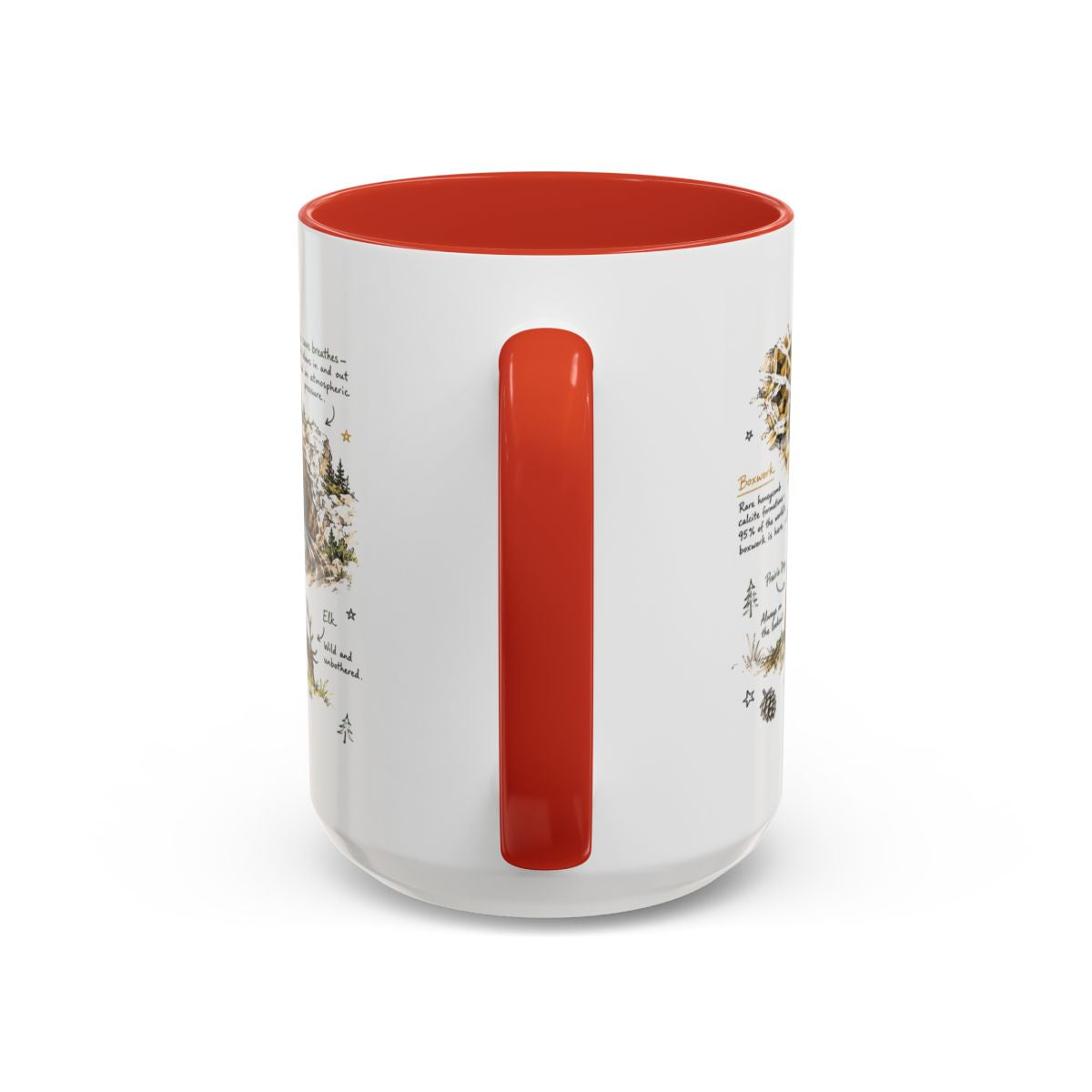 Wind Cave National Park Coffee Mug | South Dakota Cave Bison Prairie Gift | Accent Color Ceramic 11oz 15oz