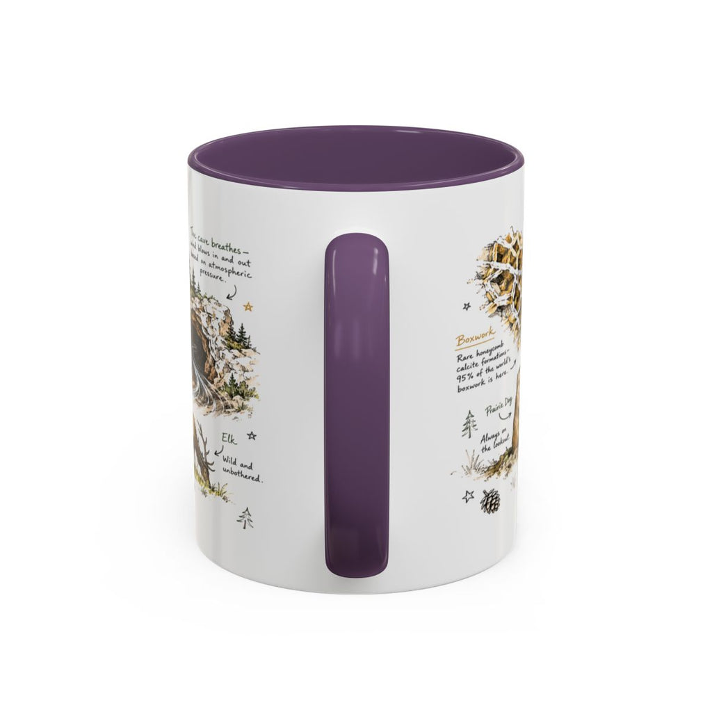 Wind Cave National Park Coffee Mug | South Dakota Cave Bison Prairie Gift | Accent Color Ceramic 11oz 15oz