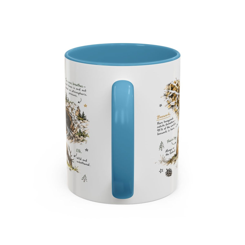 Wind Cave National Park Coffee Mug | South Dakota Cave Bison Prairie Gift | Accent Color Ceramic 11oz 15oz